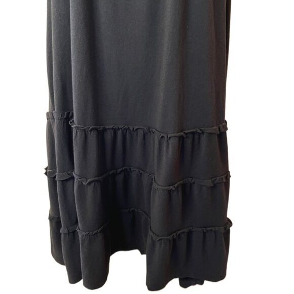 Hi Line Black Ruffle Loose Fit Sleeveless Mini Babydoll Dress Size Small - Picture 4 of 7